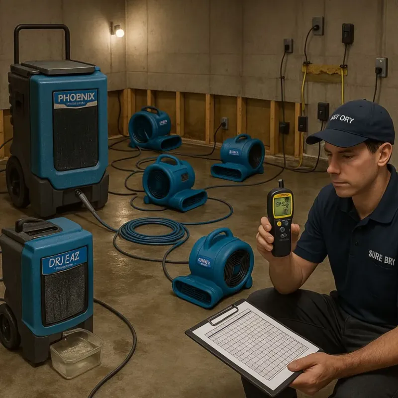Structural Drying and Dehumidification process in Macclenny, FL